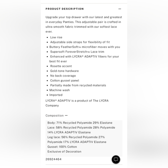 VS Dream Angels Lace Trim Adjustable V-String Panty Luscious Rose 🌹 NWT NIP - Picture 5 of 5